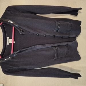 Black Cardigan with Sequin Details